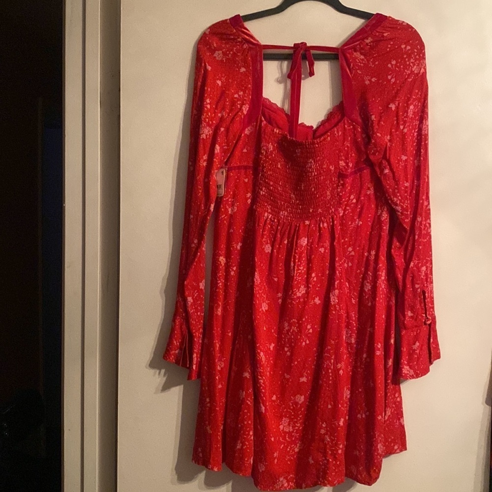 Free People Tess Floral Print Velvet Mini Dress - Picture 9 of 10
